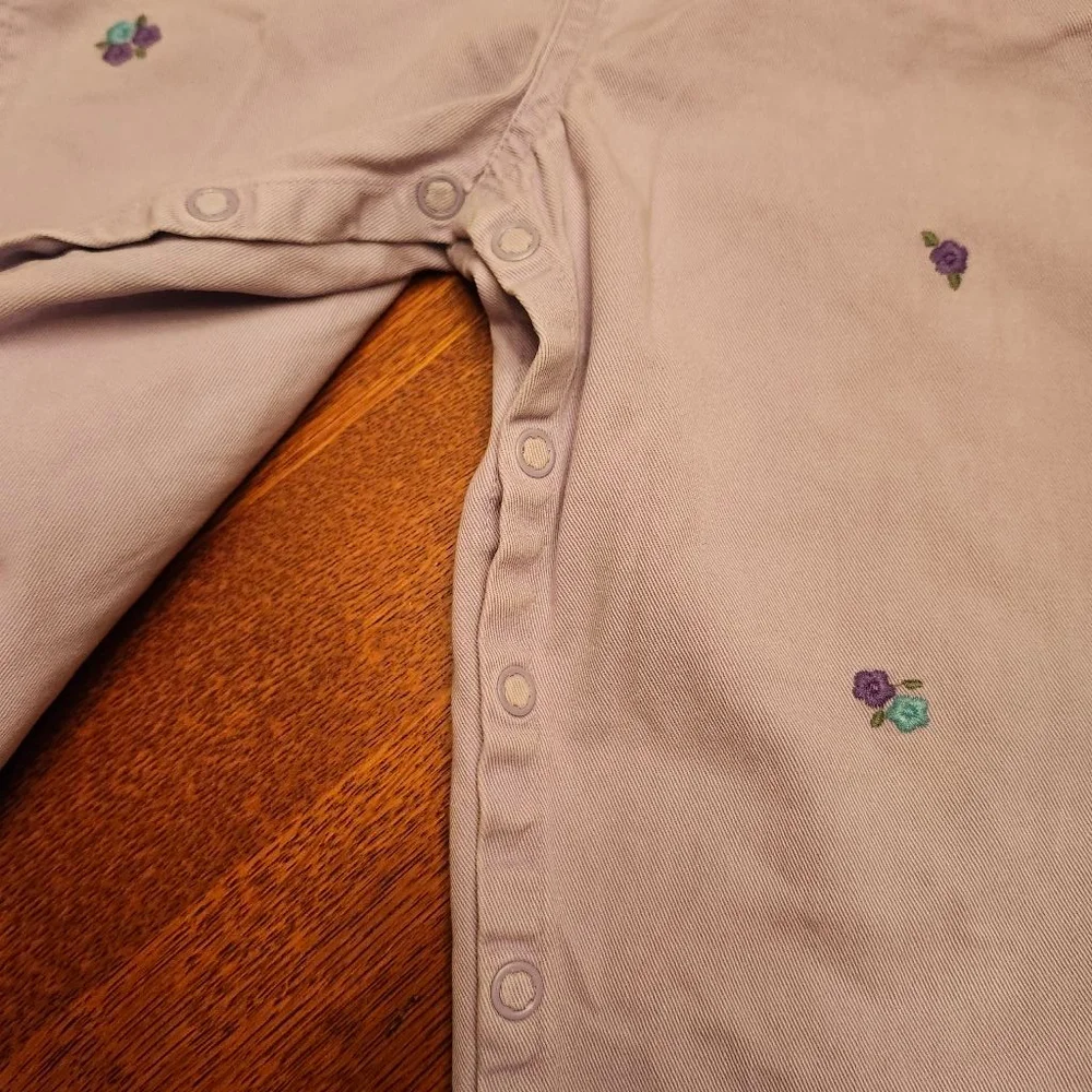 Baby The Children's Place Overalls 18 Months Lavender with Floral Embroidery A2
